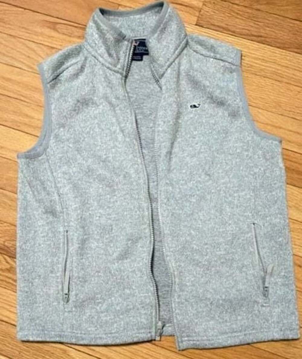 Vineyard Vines Fleece Full-Zip Vest Heather Gray